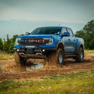 Ford Ranger Raptor Front Bumper - Rival 4x4 - Aluminum w/Winch Mount and Recovery Points - `24-`26